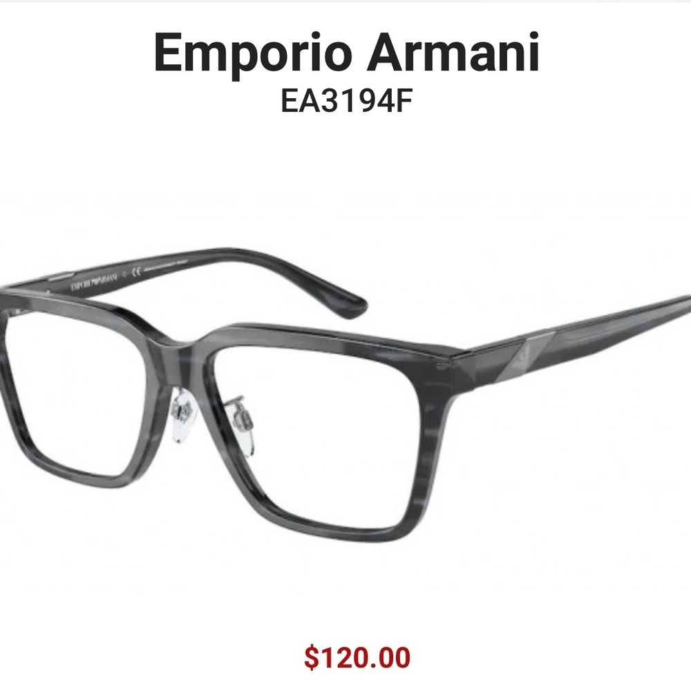 emporio armani shiny striped blue demo lenses